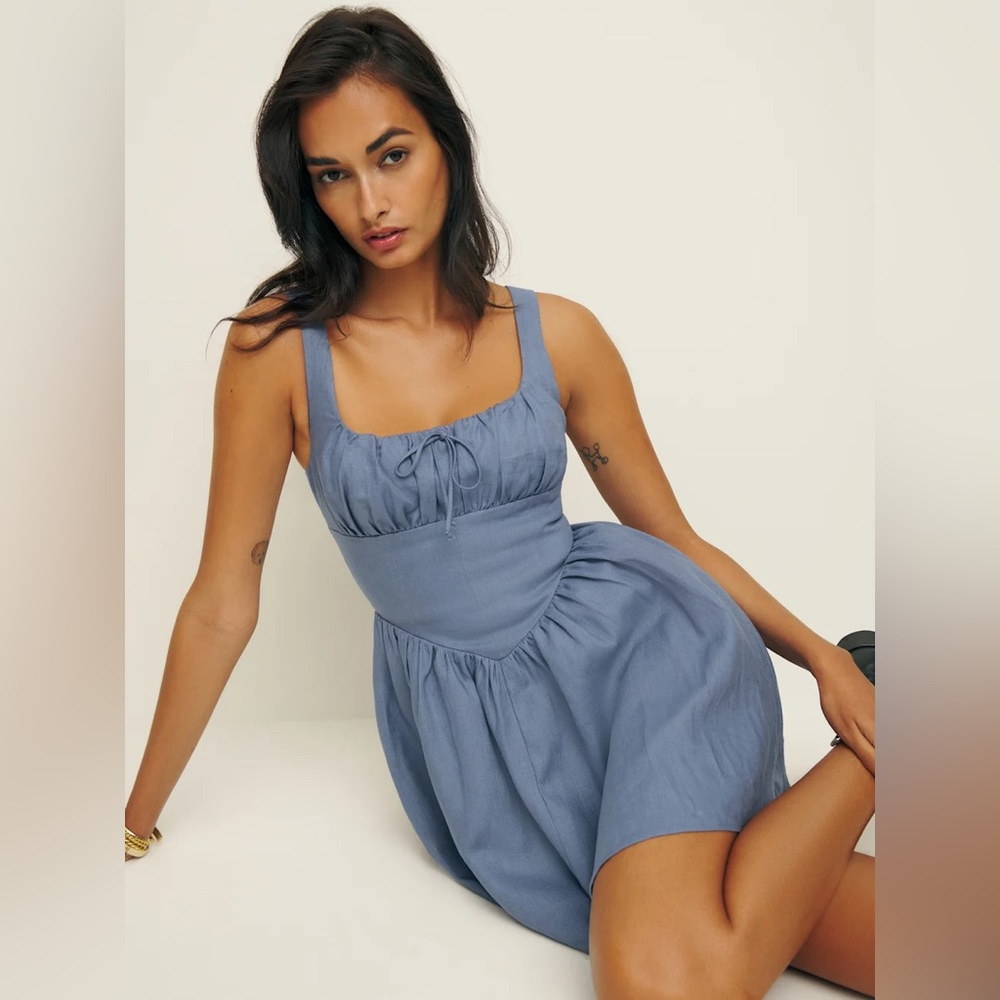 Reformation Blue Mini Dress Daria